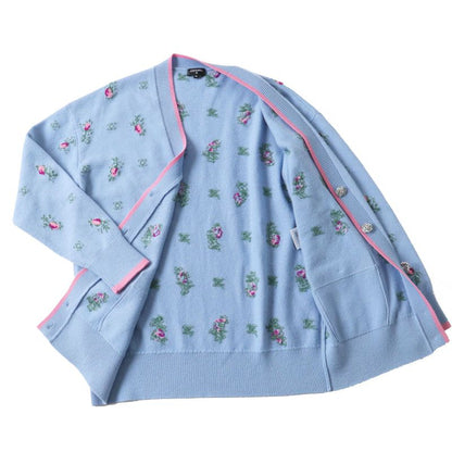 CHANEL 2022 P73869 P73823 100% Cashmere Coco Mark Button Knit Setup With Stones