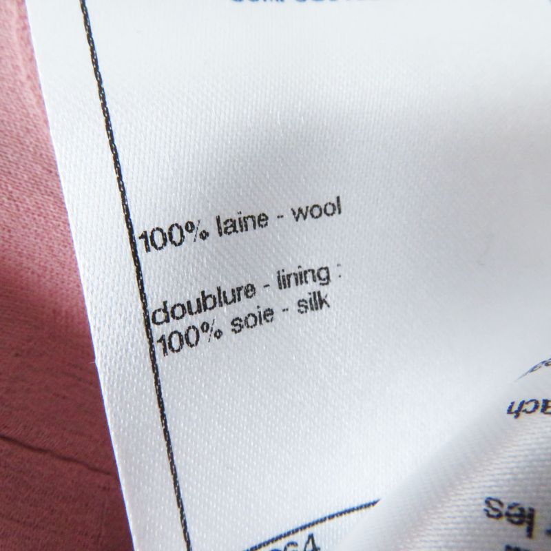 CHANEL 2022 P73600 Coco Mark Button Tweed Jacket With Stones Pink Lined Silk 36