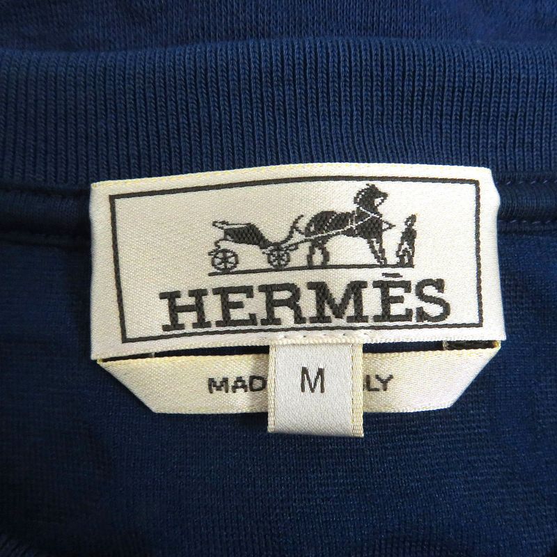 Hermes 23SS Maillons En Boucle Aero Chaine D'ancre Embossed Sweatshirt Indigo