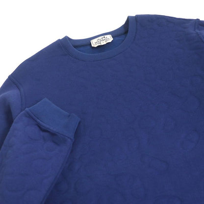 Hermes 23SS Maillons En Boucle Aero Chaine D'ancre Embossed Sweatshirt Indigo
