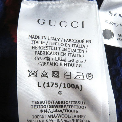 Gucci 676389 Wool 100th Anniversary Logo Webline Long Sleeve Knit Cardigan Blue