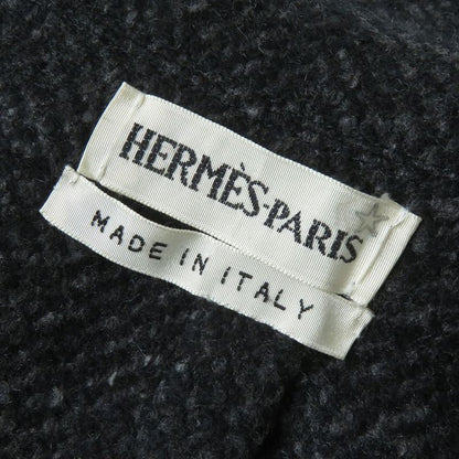 Hermes Vintage Margiela Period Lined Silk H Logo Button Cashmere Tweed Coat