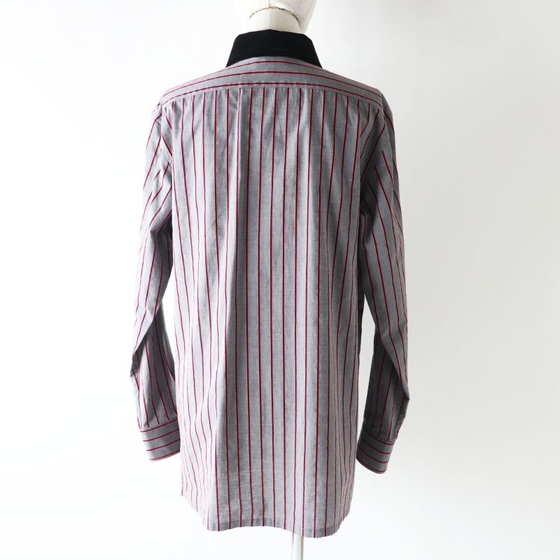 CHANEL 2022 22B P73409 Collar Velour Lion Button Stripe Pattern Long Sleeve