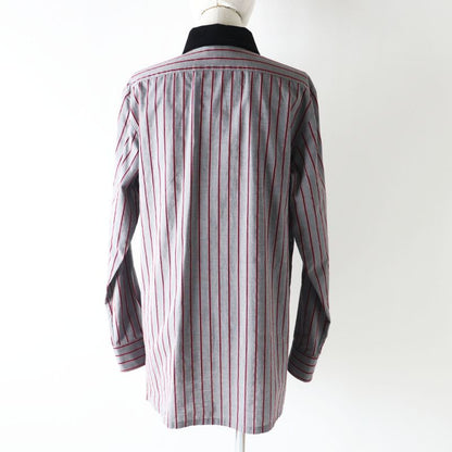 CHANEL 2022 22B P73409 Collar Velour Lion Button Stripe Pattern Long Sleeve