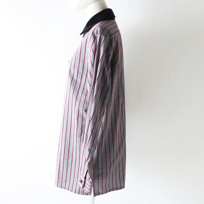 CHANEL 2022 22B P73409 Collar Velour Lion Button Stripe Pattern Long Sleeve