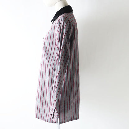 CHANEL 2022 22B P73409 Collar Velour Lion Button Stripe Pattern Long Sleeve