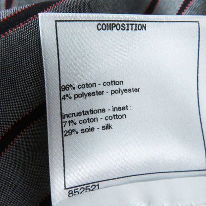 CHANEL 2022 22B P73409 Collar Velour Lion Button Stripe Pattern Long Sleeve