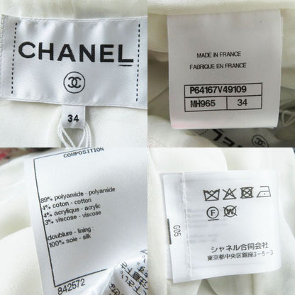 CHANEL 20S P64167 White Black Pink Orange Jacket Style Tweed Jumpsuit/all-in-one