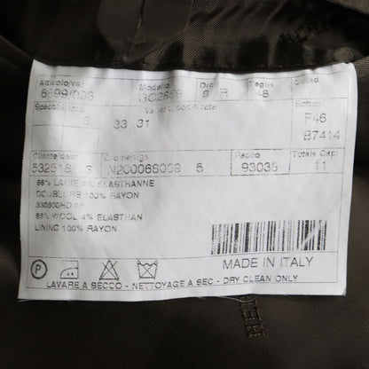 Hermes Wool Fly Front Woven Pattern Embroidered Logo Lining Chester Coat Long