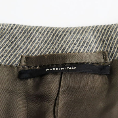 Hermes Wool Fly Front Woven Pattern Embroidered Logo Lining Chester Coat Long