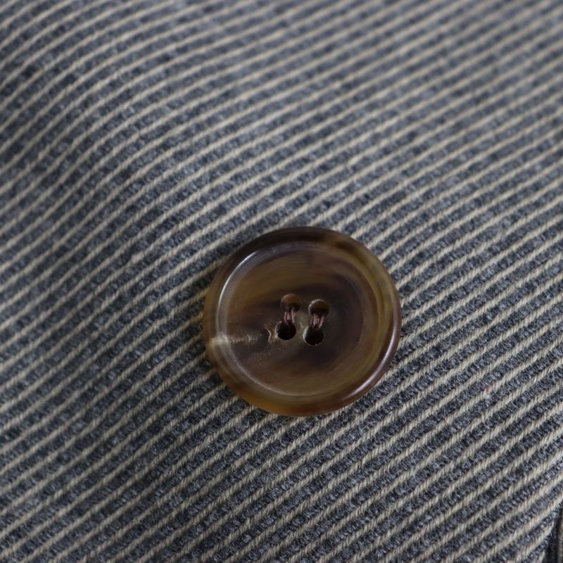 Hermes Wool Fly Front Woven Pattern Embroidered Logo Lining Chester Coat Long