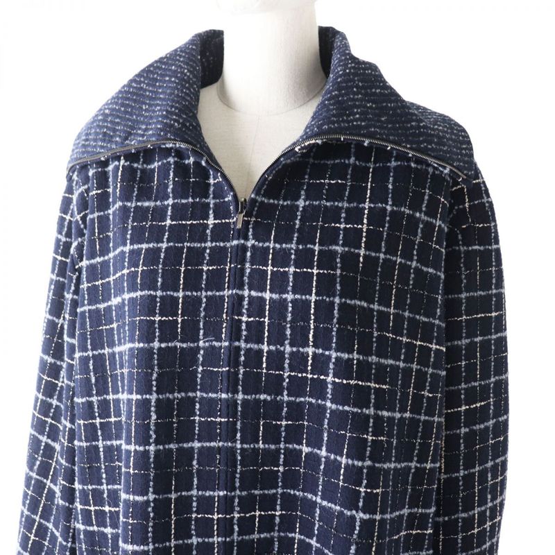 Hermes 21-22 CHANEL P73110 Women's Métiers D'art Collection Tweed Long Coat