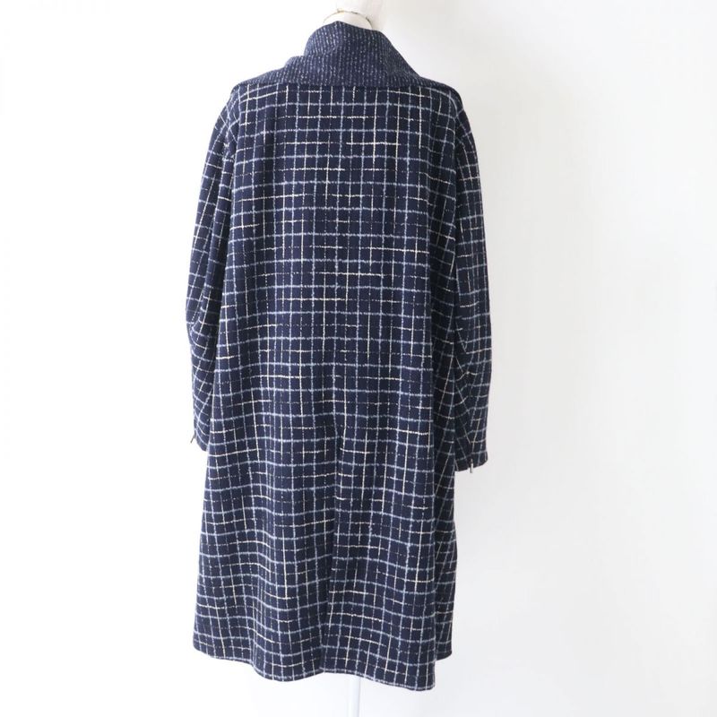 Hermes 21-22 CHANEL P73110 Women's Métiers D'art Collection Tweed Long Coat