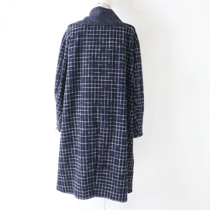 Hermes 21-22 CHANEL P73110 Women's Métiers D'art Collection Tweed Long Coat