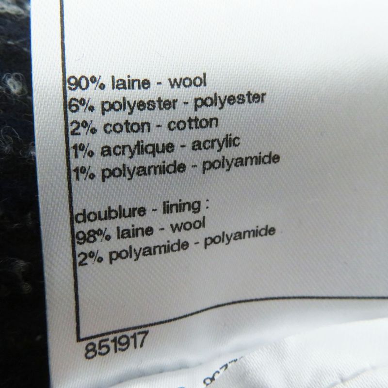 Hermes 21-22 CHANEL P73110 Women's Métiers D'art Collection Tweed Long Coat