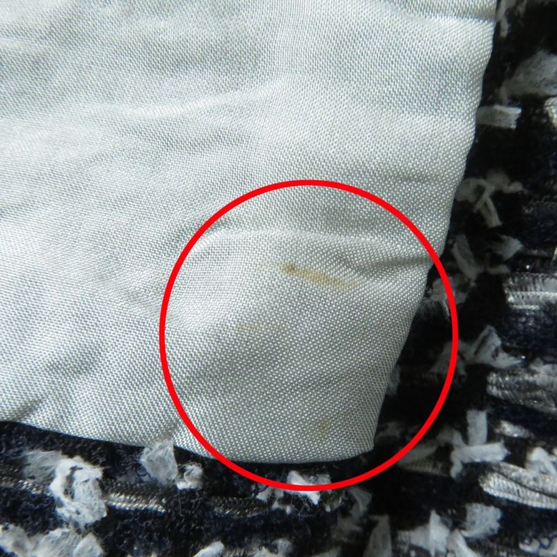 CHANEL P47766 Lined Silk With Coco Mark Buttons Knee-length Ribbon Tweed