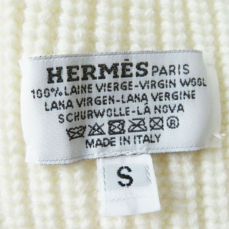 Hermes Women's 100% Wool Knit Gloves/gloves With Serie Plate H Pattern Knit