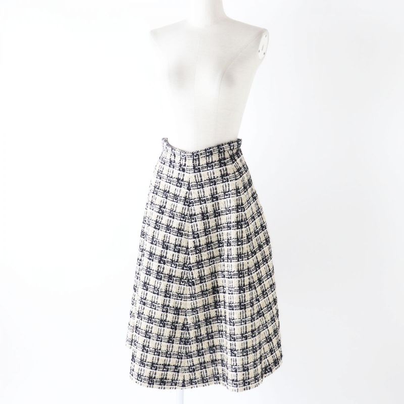 Hermes 21AW Gucci 652126 Women's Tweed G Logo Motif Lame Flared Long Skirt