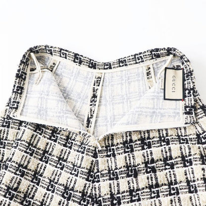 Hermes 21AW Gucci 652126 Women's Tweed G Logo Motif Lame Flared Long Skirt