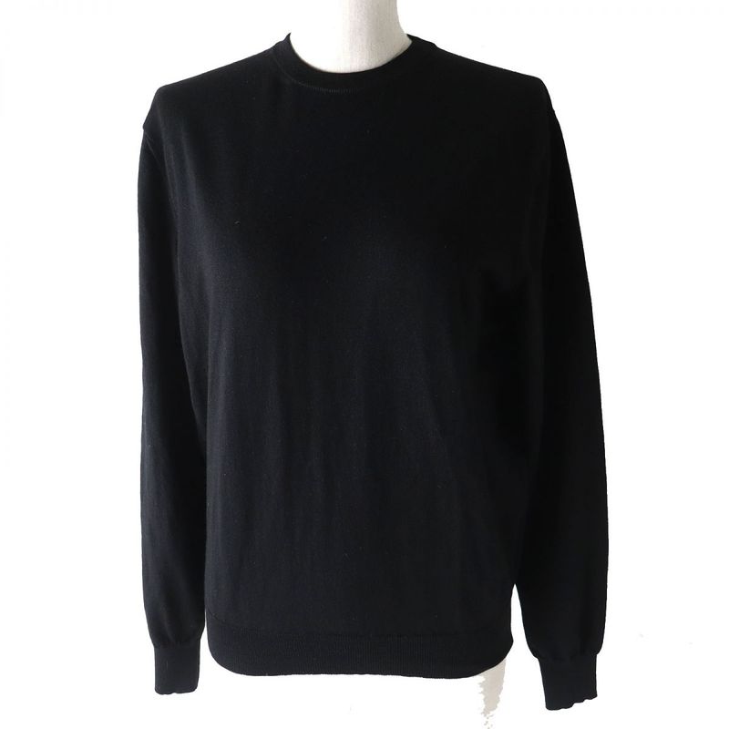 Balenciaga 2019 583093 Back Logo 100% Wool Knit Top/sweater Black S