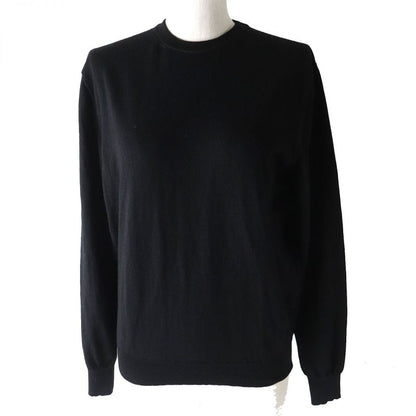 Balenciaga 2019 583093 Back Logo 100% Wool Knit Top/sweater Black S