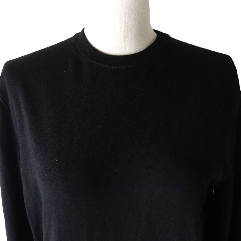 Balenciaga 2019 583093 Back Logo 100% Wool Knit Top/sweater Black S