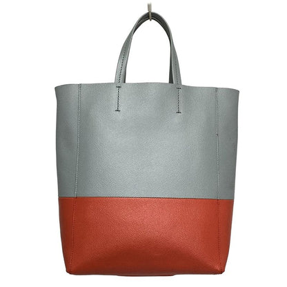 Celine Bertical Cabas Small Light Blue And Red Leather Tote Bag