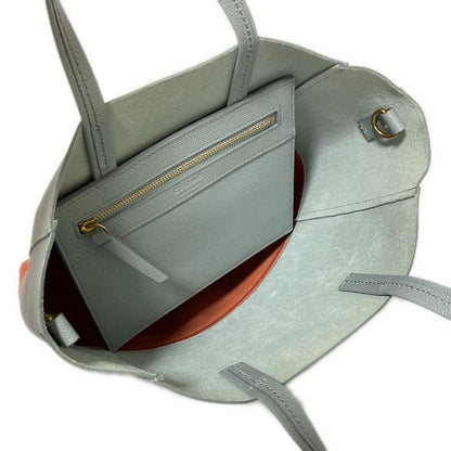 Celine Bertical Cabas Small Light Blue And Red Leather Tote Bag