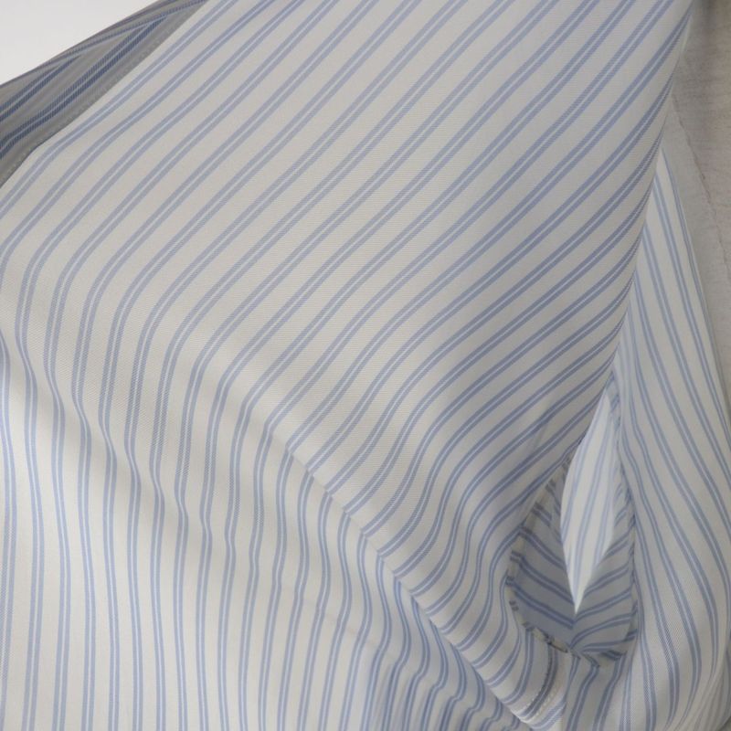 20 Balenciaga 659507 Logo Embroidered Striped Long Sleeve Cupro Shirt