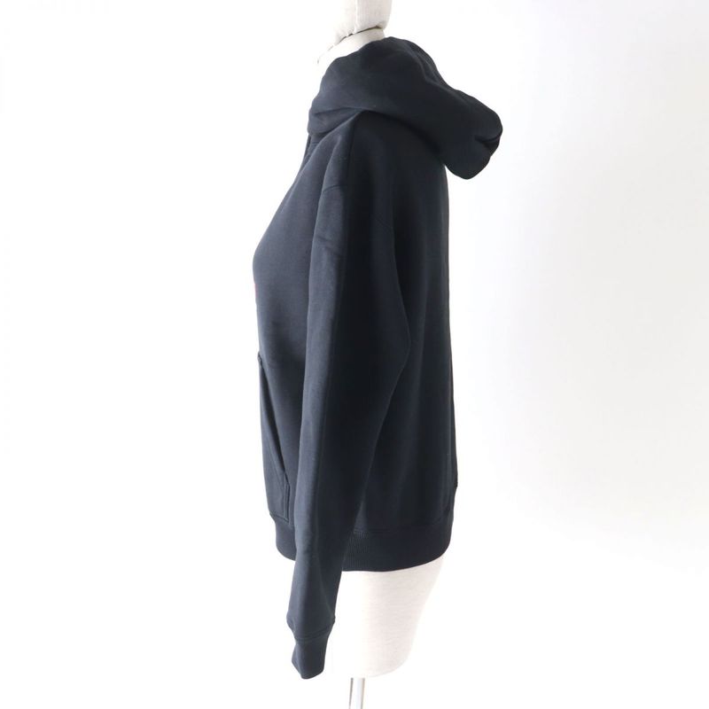 20 Balenciaga 612959 Logo Design Cropped Pullover Hoodie Women's Black