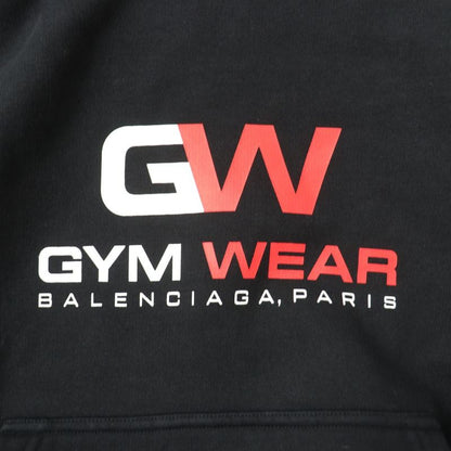 20 Balenciaga 612959 Logo Design Cropped Pullover Hoodie Women's Black
