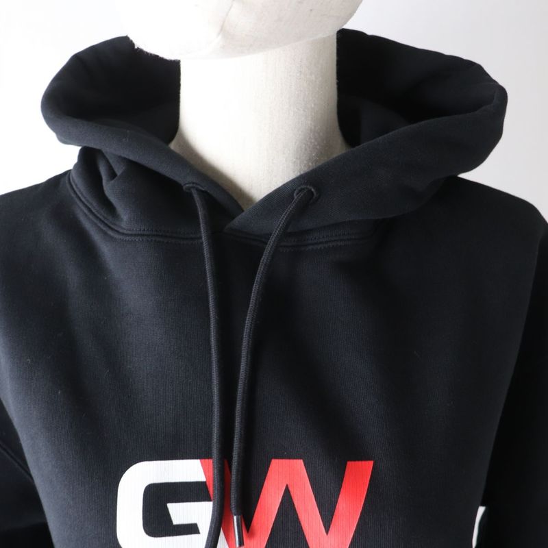 20 Balenciaga 612959 Logo Design Cropped Pullover Hoodie Women's Black