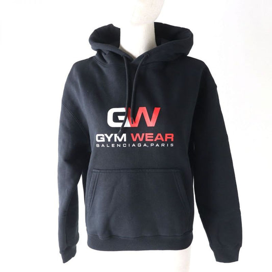 20 Balenciaga 612959 Logo Design Cropped Pullover Hoodie Women's Black