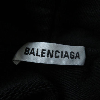 20 Balenciaga 612959 Logo Design Cropped Pullover Hoodie Women's Black