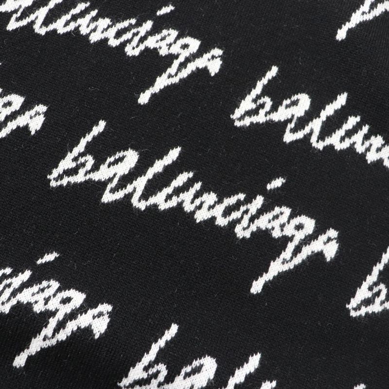 20AW Balenciaga 625984 Scribble Jacquard Logo Oversized Long Sleeve
