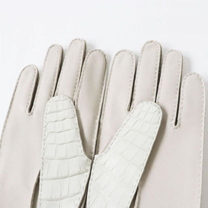 Hermes French Made Hermes 23AW Cadenas Crocodile Leather Gloves/gloves