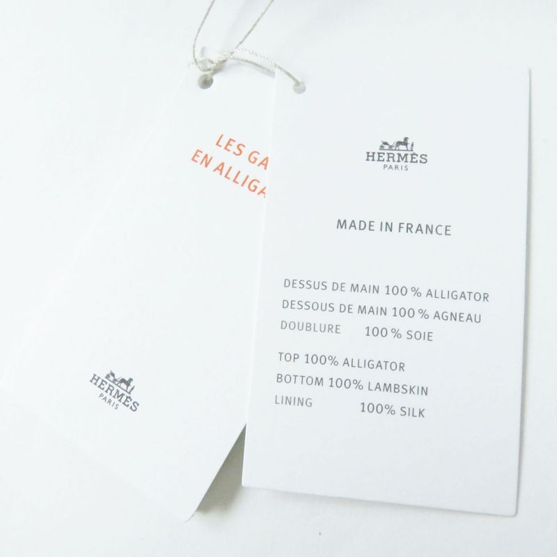 Hermes French Made Hermes 23AW Cadenas Crocodile Leather Gloves/gloves