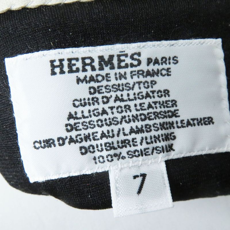 Hermes French Made Hermes 23AW Cadenas Crocodile Leather Gloves/gloves