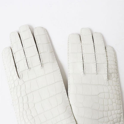 Hermes French Made Hermes 23AW Cadenas Crocodile Leather Gloves/gloves