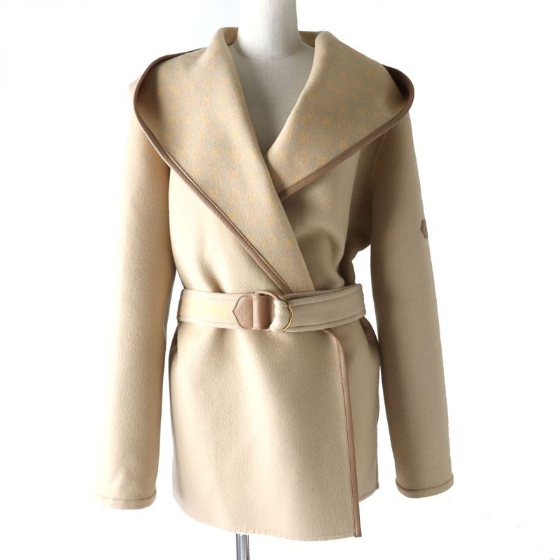 Louis Vuitton 2019 Signature Double Face Short Wrap Coat Lined With