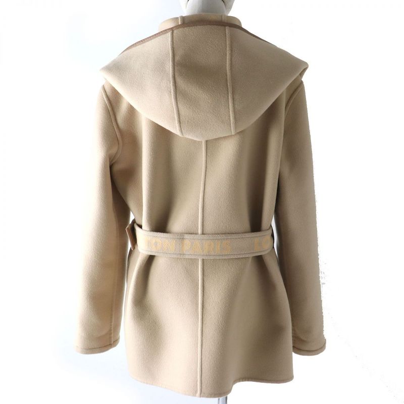 Louis Vuitton 2019 Signature Double Face Short Wrap Coat Lined With