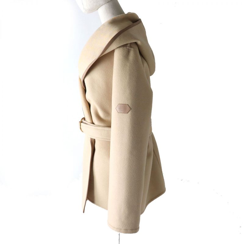 Louis Vuitton 2019 Signature Double Face Short Wrap Coat Lined With