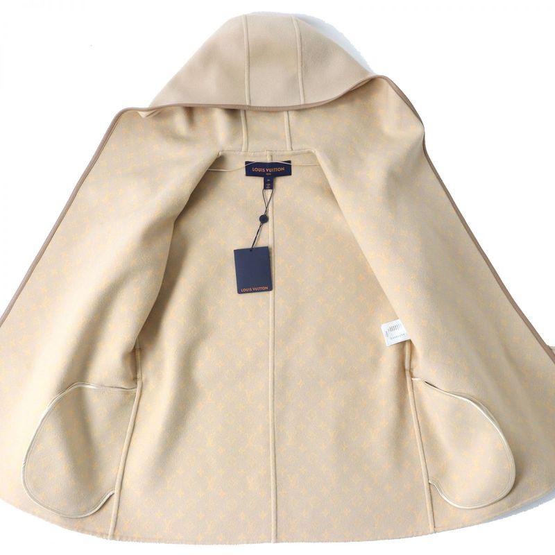 Louis Vuitton 2019 Signature Double Face Short Wrap Coat Lined With