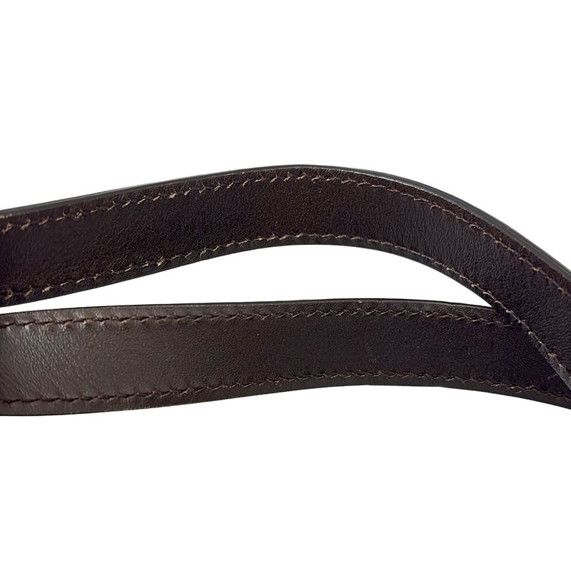 Gucci GG Plus GG Supreme 211138 Gray Beige And Dark Brown Leather