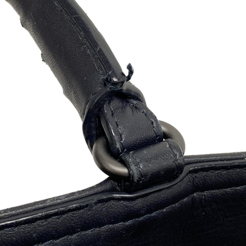 Bottega Veneta Intrecciato Black Leather Handbag