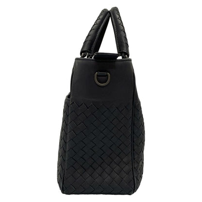 Bottega Veneta Intrecciato Black Leather Handbag