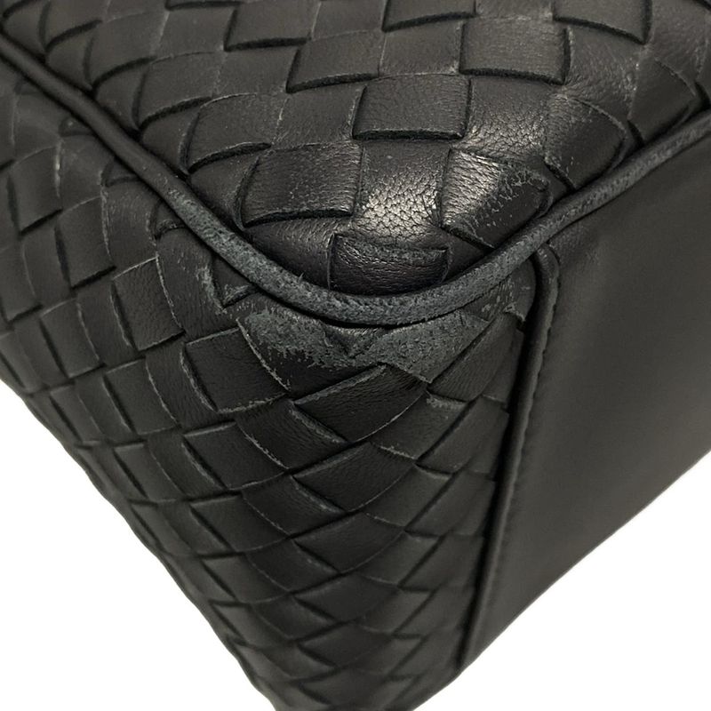 Bottega Veneta Intrecciato Black Leather Handbag
