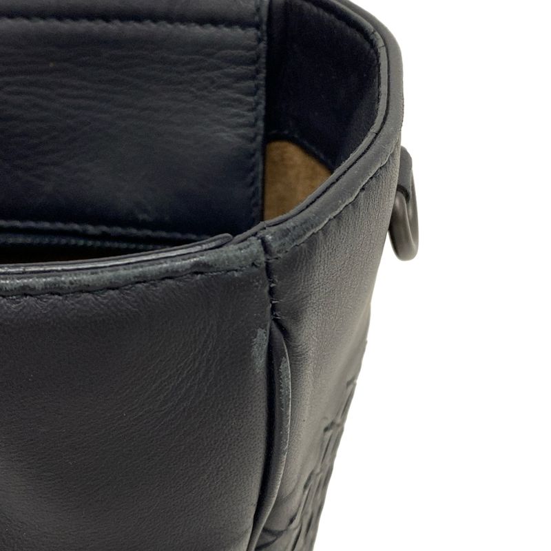 Bottega Veneta Intrecciato Black Leather Handbag