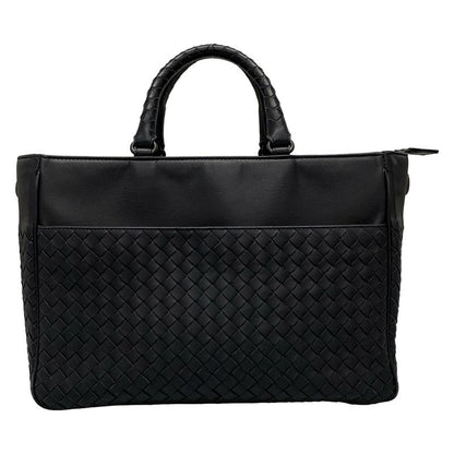 Bottega Veneta Intrecciato Black Leather Handbag