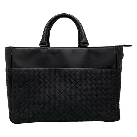 Bottega Veneta Intrecciato Black Leather Handbag